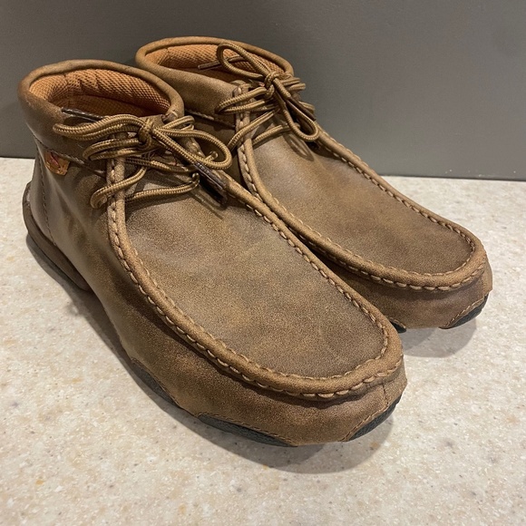 TWISTED X Women's Chukka Driving Mocs Bomber 7.5 WIDE Leather Rodeo Boho - Picture 1 of 15
